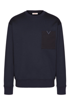 Jersey Sweatshirt With V-Detail Pocket